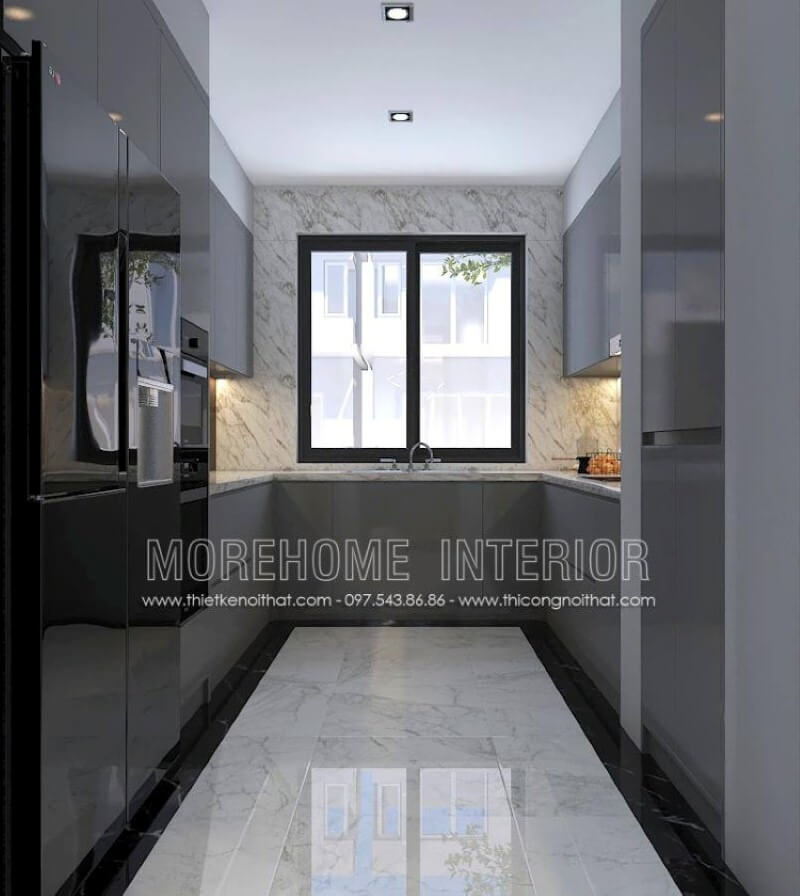 Đối với phòng bếp hiện đại không được lớn, mẫu tủ bếp chữ U gỗ công nghiệp acrylic màu xám là lựa chọn không thể hơn, đặc biệt phù hợp với các không gian chung cư, biệt thự, nhà phố. Tủ bếp gỗ công nghiệp