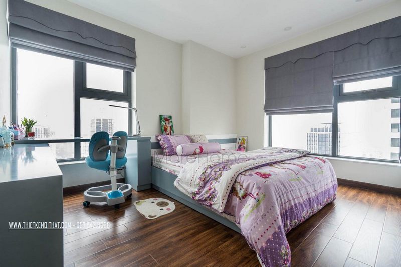 Giường ngủ gỗ công nghiệp thiết kế nhỏ xinh phù hợp với bé