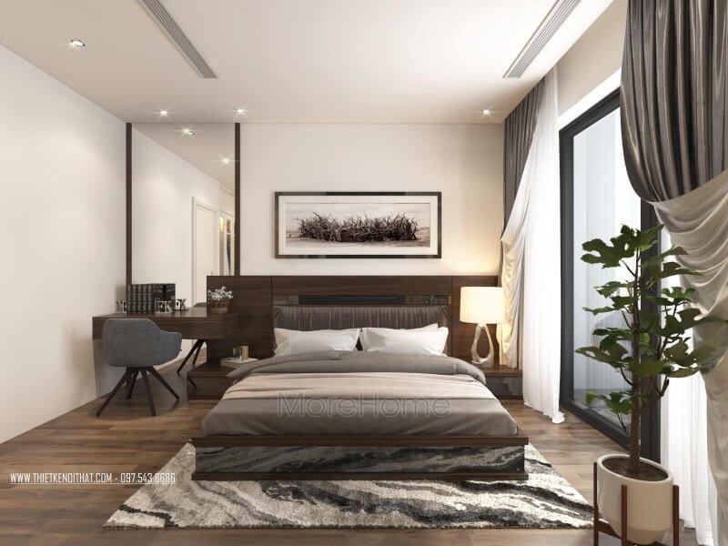 Mẫu giường ngủ gỗ công nghiệp hiện đại ốp nỉ nhung sang trọng, độc đáo