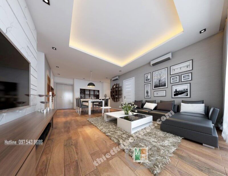 Mẫu thiết kế nội thất chung cư hiện đại Golden Palace cao cấp