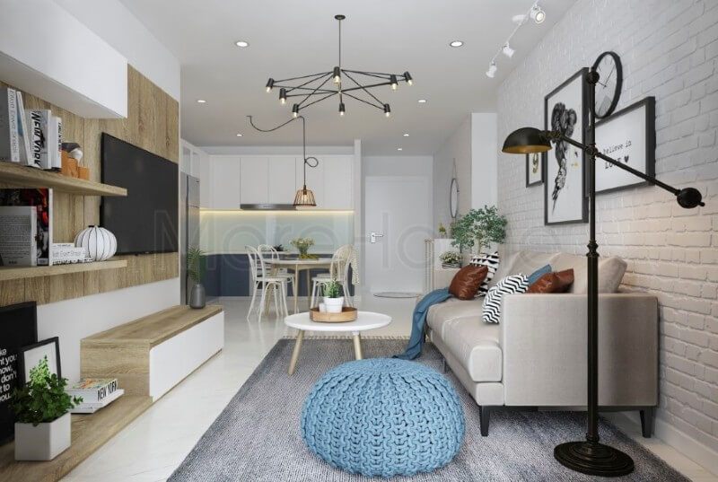 Mẫu thiết kế kệ tủ hiện đại nhỏ gọn, tích hợp của nhiều công năng sử dụng như kệ ti vi, kệ trang trí...