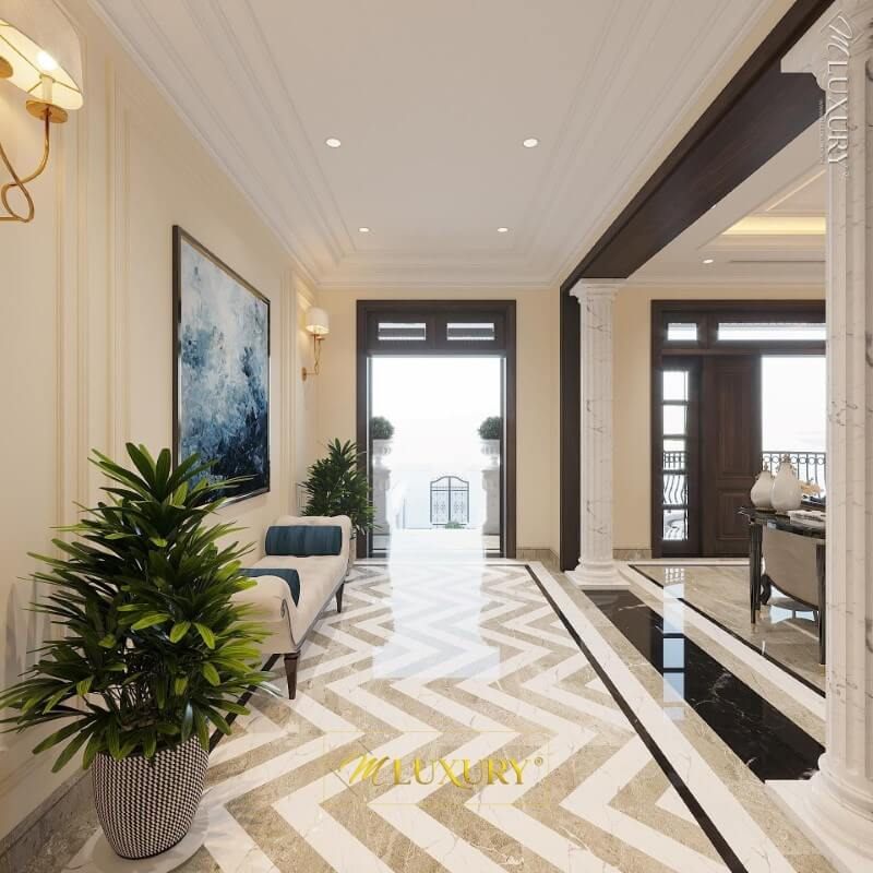 Gạch lát nền đẹp cho nhà biệt thự tại Việt Hưng Long Biên Hà Nội