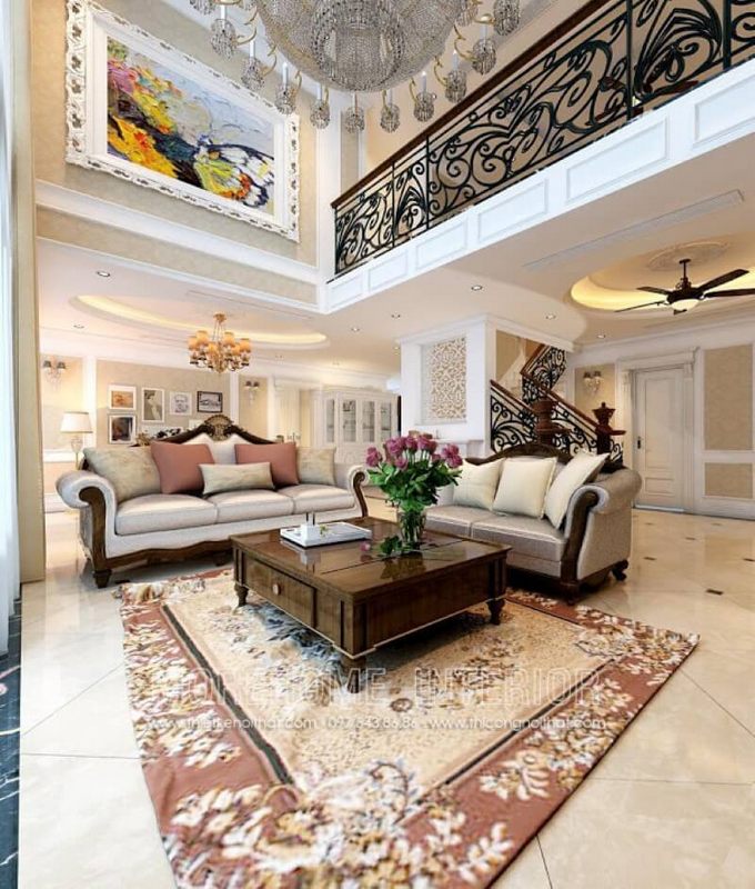 Mẫu bàn trà với các chi tiết tạo điểm nhấn hài hòa theo phong cách tân cổ điển tạo nên nét đẹp thanh lịch cho không gian