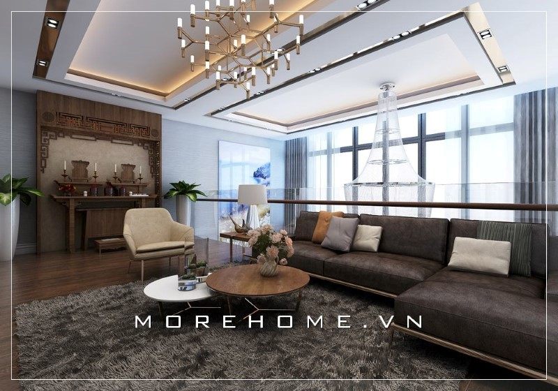 Bàn trà hình tròn đôi mang đến sự tinh tế và sang trọng thân thiện mỗi khi có khách đến chơi nhà.